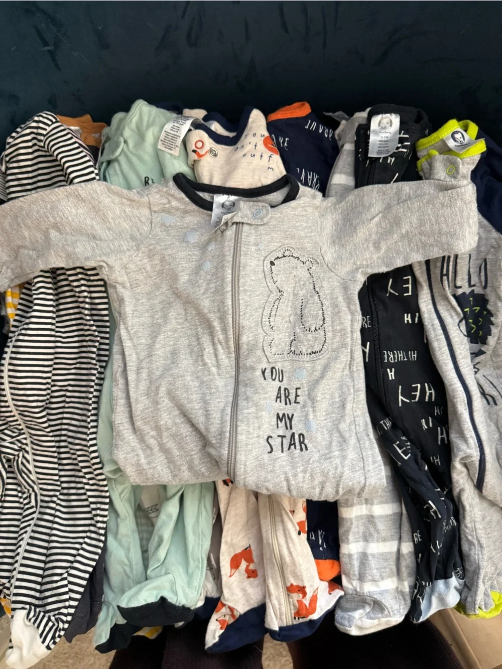 Gerber Black & White Striped Infant Zip Sleep N' Play